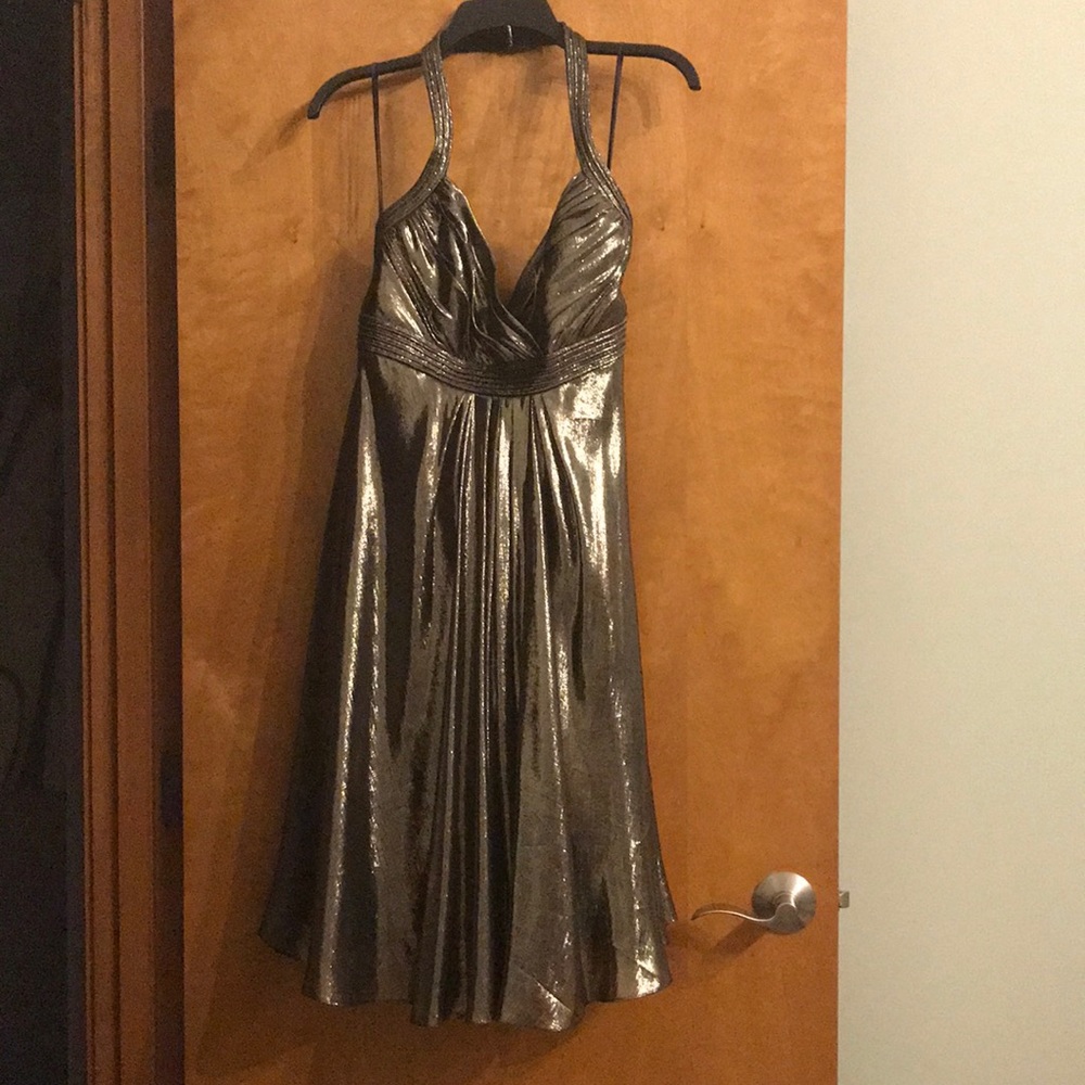 Gold Lame Formal Dress - Badgley Mischka